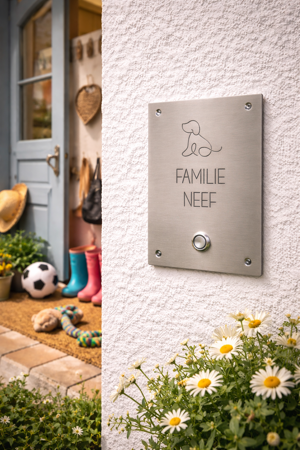 Personalisiertes Klingelschild aus Edelstahl | Klingel | Schild | Haustür | Namensschild | Familie | Name