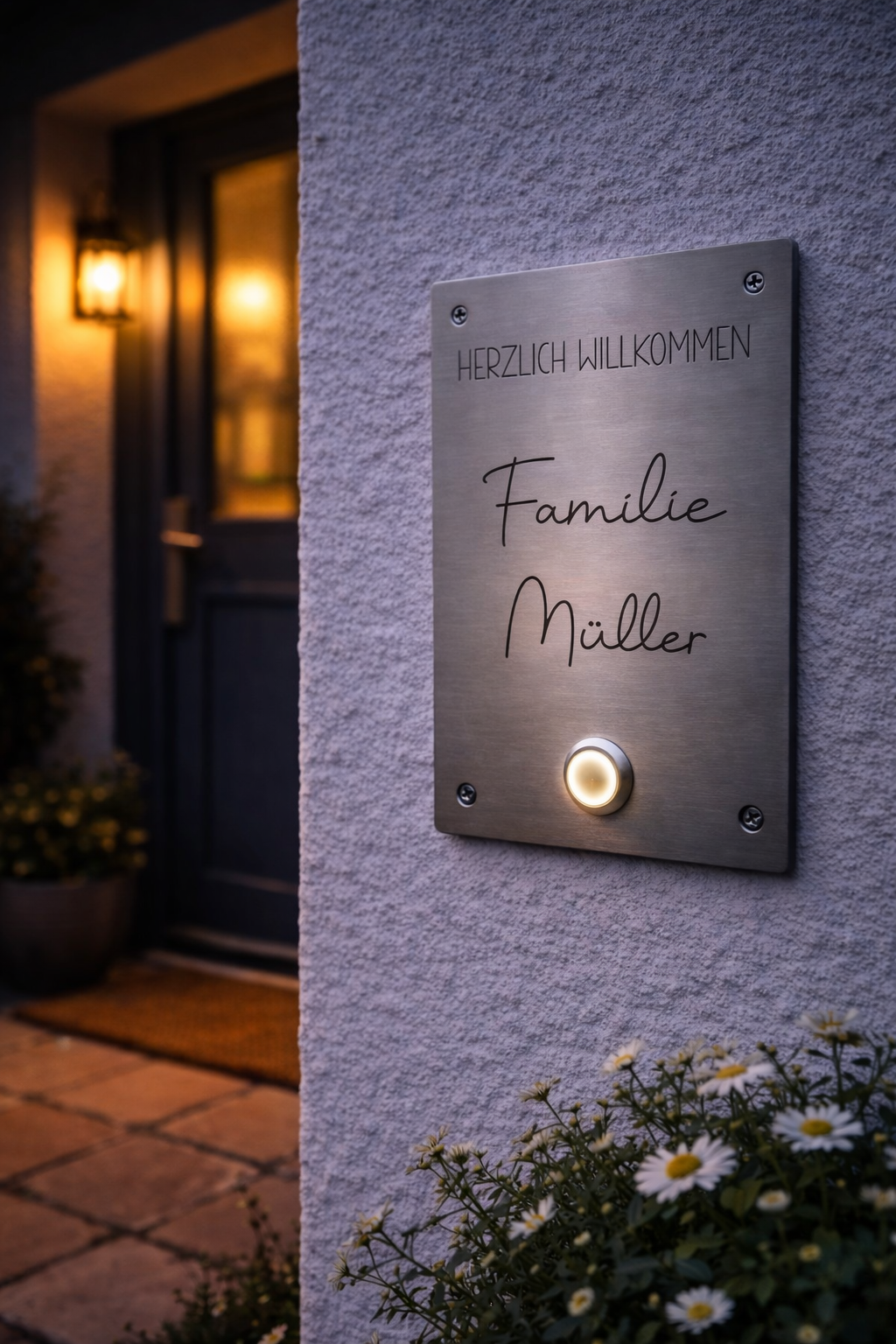 Personalisiertes Klingelschild aus Edelstahl | Klingel | Schild | Haustür | Namensschild | Familie | Name