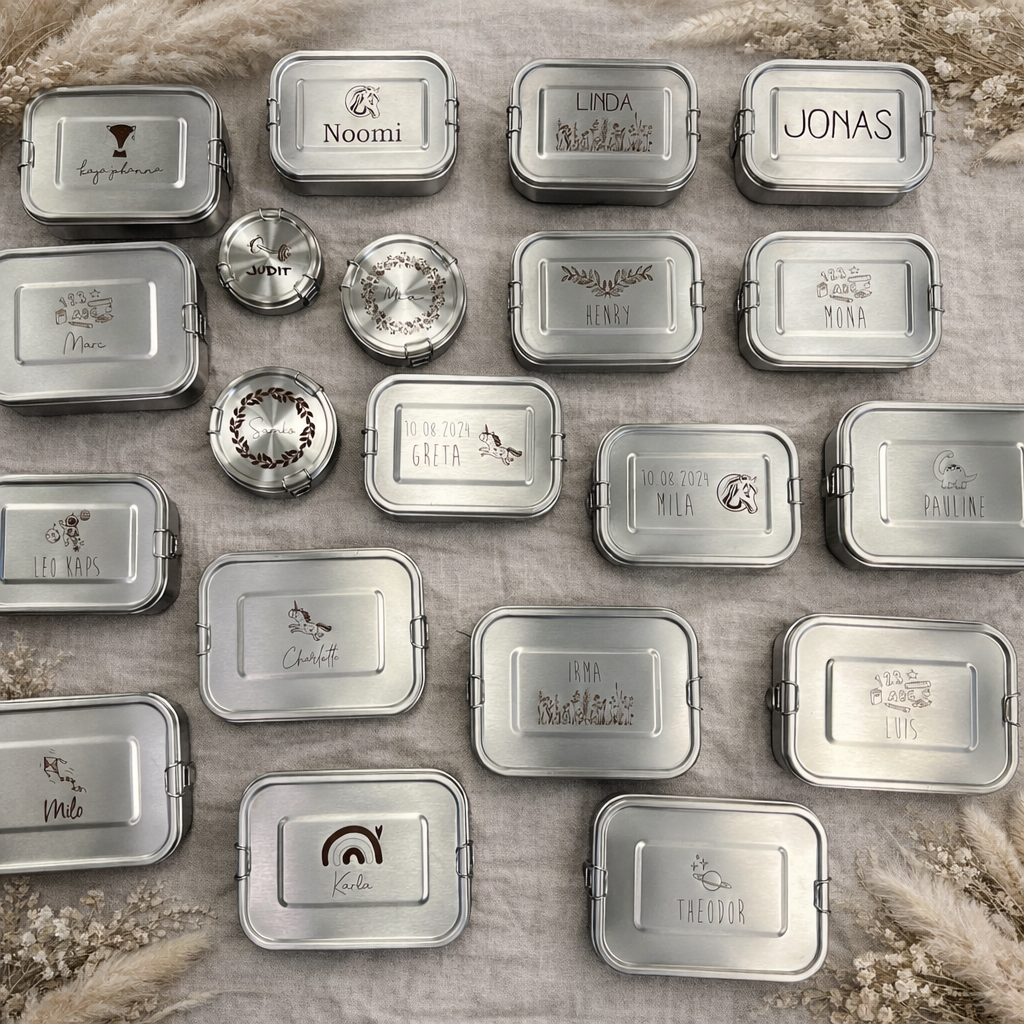 RUNDE - Brotdose / Lunchbox / Vesperdose - Edelstahl personalisiert / Name