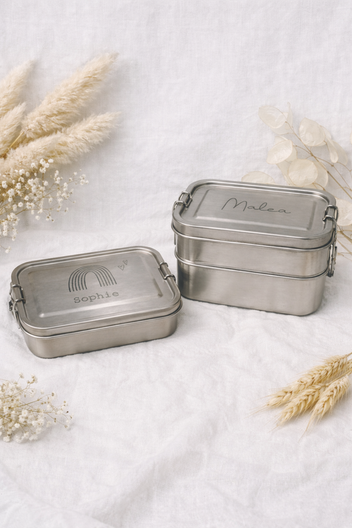 Brotdose Lunchbox Vesperdose Edelstahl personalisiert / Name